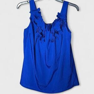 Forever 21 Royal Blue Ruffled Sleeveless Flounce Blouse - Size S/P